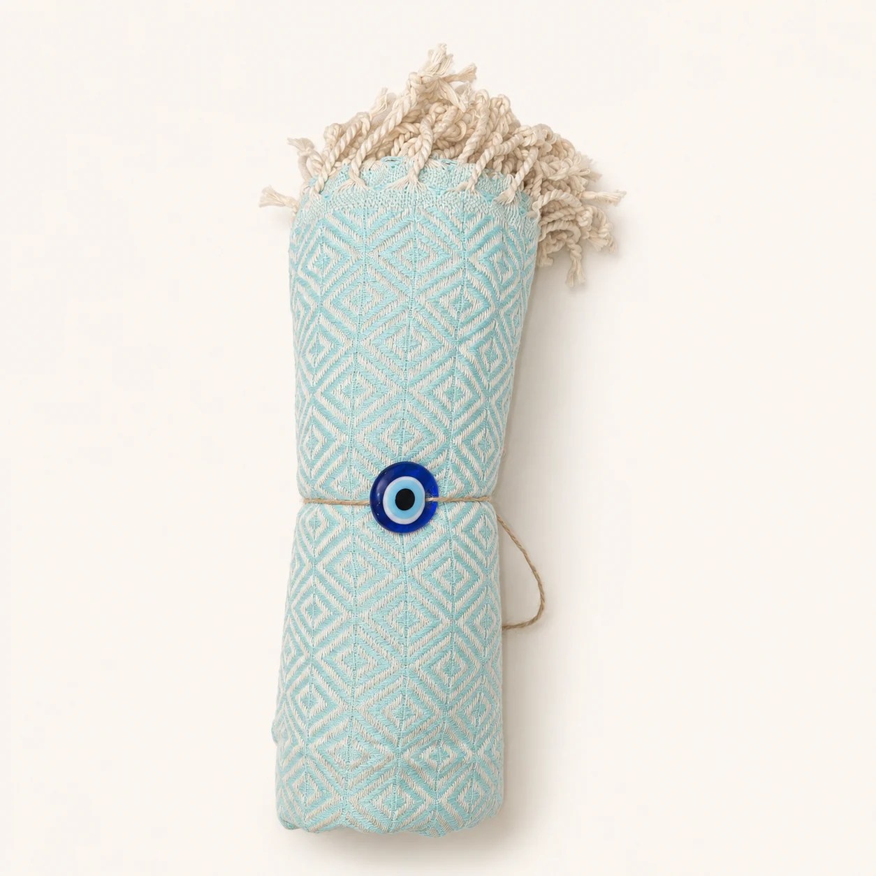 Lagon de Kélibia fouta in aqua & ecru